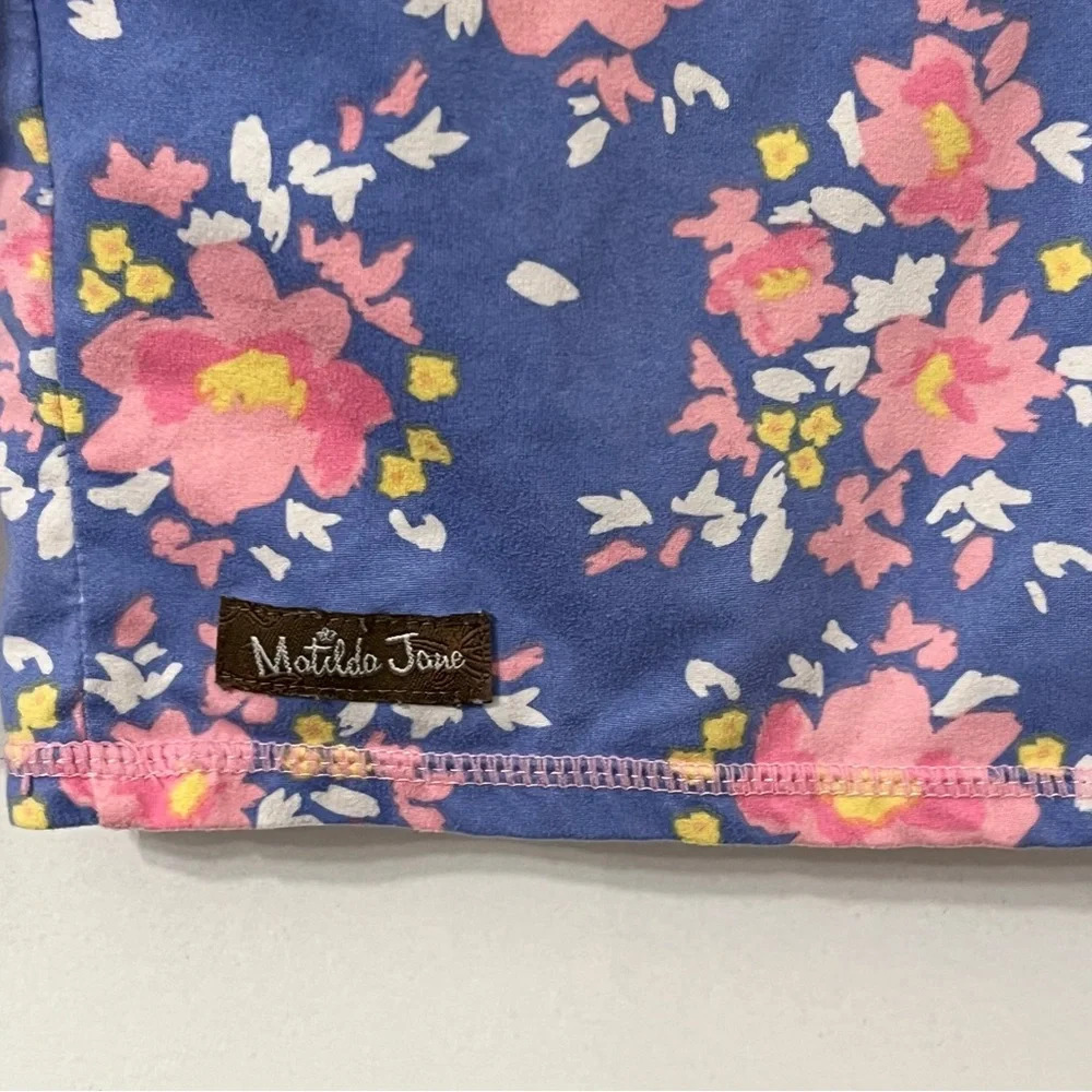 Matilda Jane Size 6 floral blue and pink long sleeve pajama top shirt - Picture 6 of 7